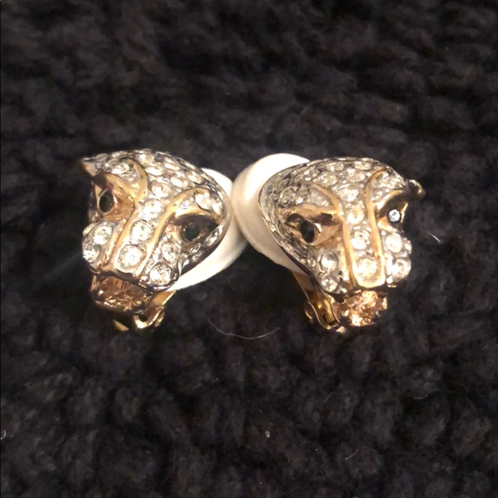 Vintage clip on tiger/cheetah